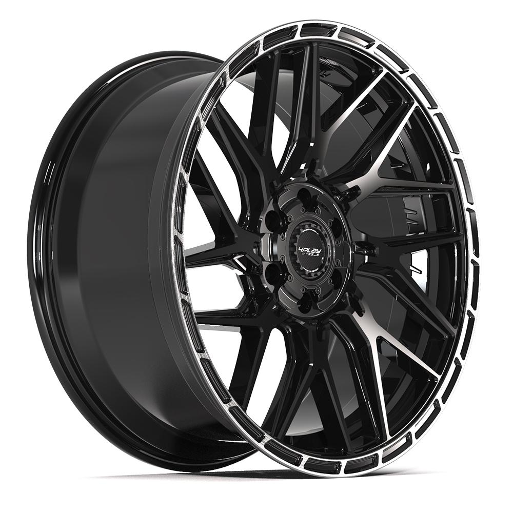 4PLAY 4PS28 22x10 6x135 + 6x139.7 24et Gloss Black Brushed with Tinted Clear Wheel - View 3