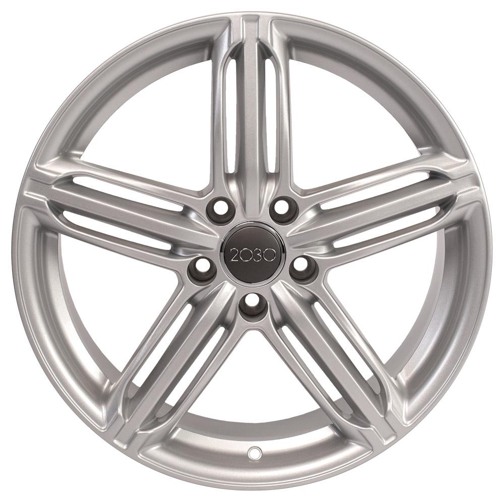 OE Wheels AU12 18x8 5x112 35et Gloss Silver Wheel - View 2