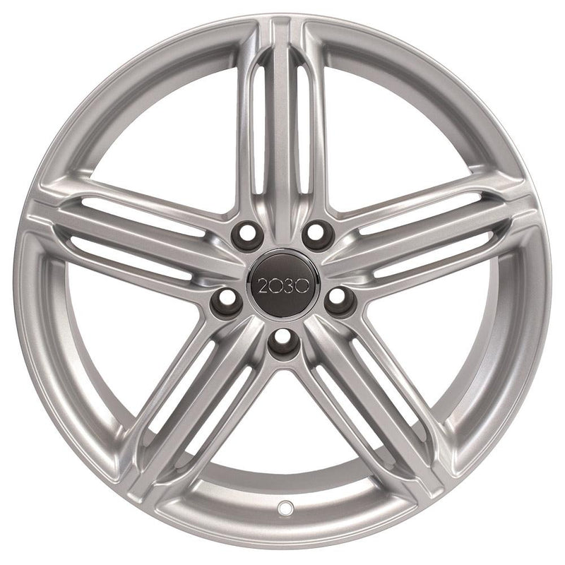 OE Wheels AU12 18x8 5x112 35et Gloss Silver Wheel - View 2