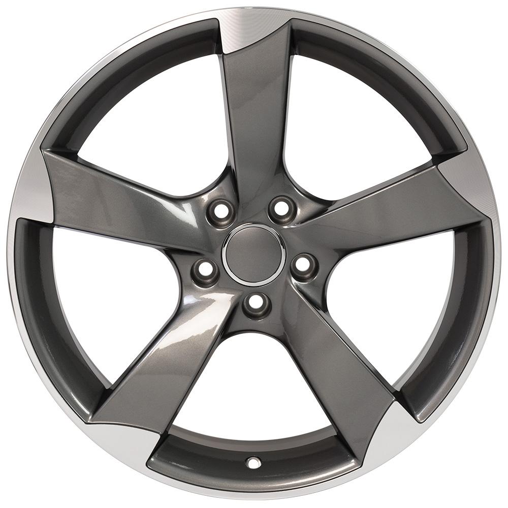 OE Wheels AU29 19x8.5 5x112 35et Gloss Gunmetal Machined Wheel - View 2