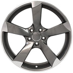 OE Wheels AU29 19x8.5 5x112 35et Gloss Gunmetal Machined Wheel - View 2