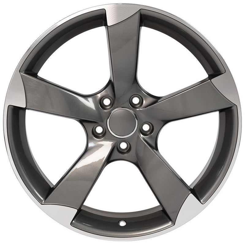 OE Wheels AU29 19x8.5 5x112 35et Gloss Gunmetal Machined Wheel - View 2