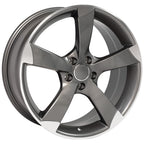 OE Wheels AU29 19x8.5 5x112 35et Gloss Gunmetal Machined Wheel - View 3