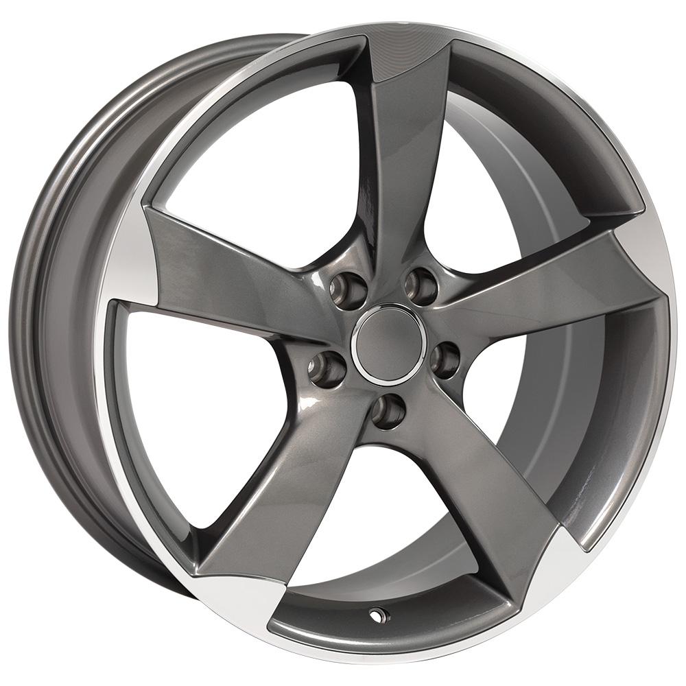 OE Wheels AU29 19x8.5 5x112 35et Gloss Gunmetal Machined Wheel - View 3
