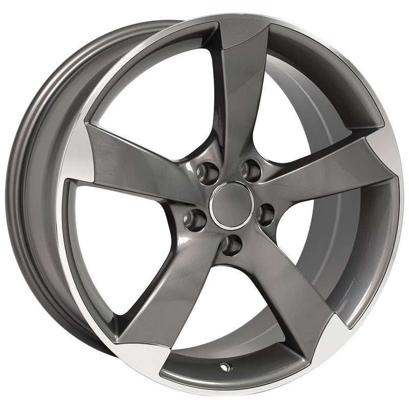 OE Wheels AU29 19x8.5 5x112 35et Gloss Gunmetal Machined Wheel - View 3