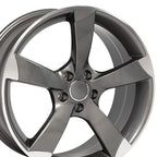 OE Wheels AU29 19x8.5 5x112 35et Gloss Gunmetal Machined Wheel