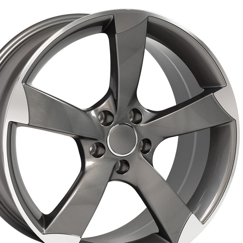 OE Wheels AU29 19x8.5 5x112 35et Gloss Gunmetal Machined Wheel