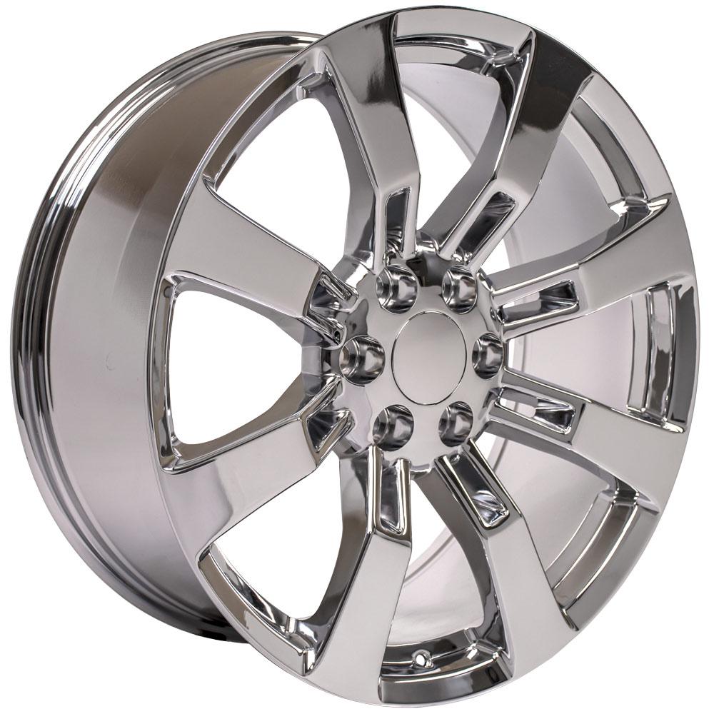 OE Wheels CA82 22x9 6x139.7 31et Chrome Wheel - View 3