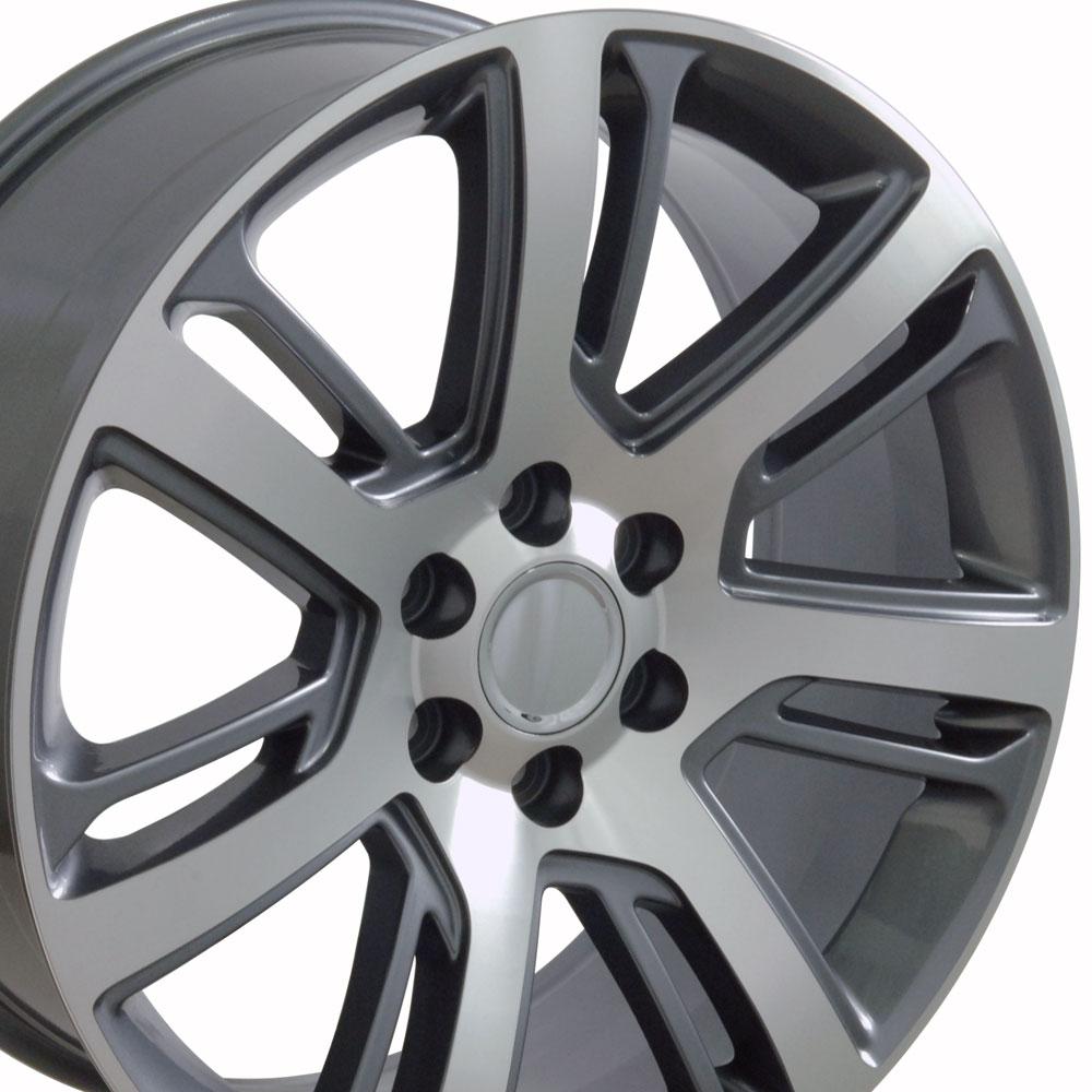 OE Wheels CA88 22x9 6x139.7 31et Gloss Gunmetal Machined Wheel - View 2