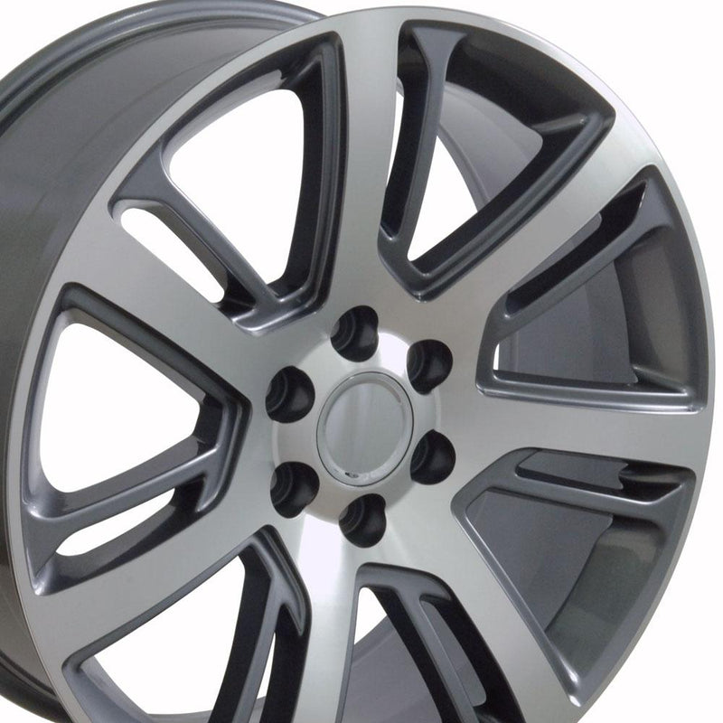 OE Wheels CA88 22x9 6x139.7 31et Gloss Gunmetal Machined Wheel - View 2