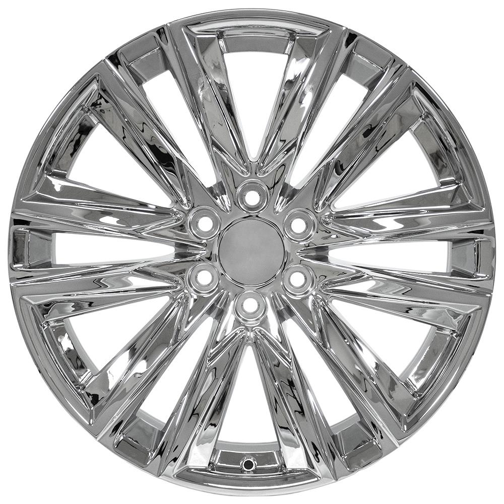 OE Wheels CA91 22x9 6x139.7 28et Chrome Wheel - View 2