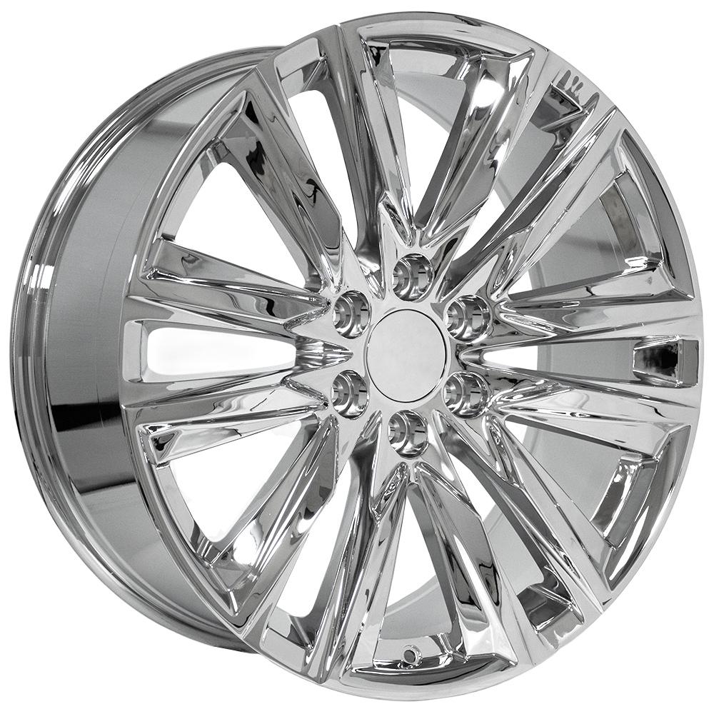 OE Wheels CA91 22x9 6x139.7 28et Chrome Wheel - View 3