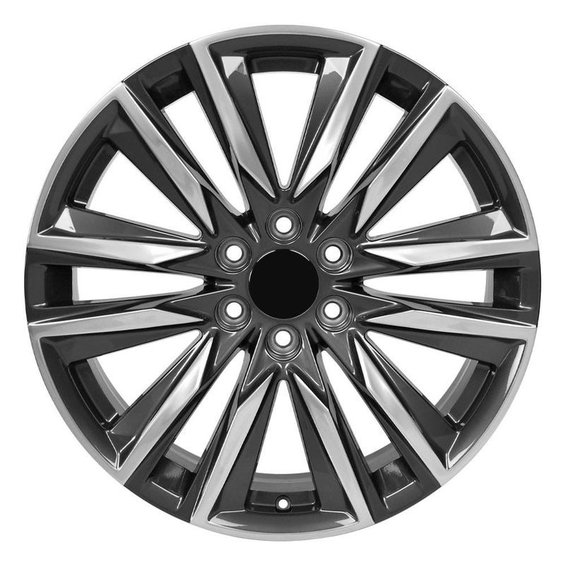 OE Wheels CA91 22x9 6x139.7 28et Gloss Gunmetal with Polished Face Wheel - View 2