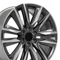 OE Wheels CA91 22x9 6x139.7 28et Gloss Gunmetal with Polished Face Wheel