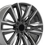 OE Wheels CA91 22x9 6x139.7 28et Gloss Gunmetal with Polished Face Wheel