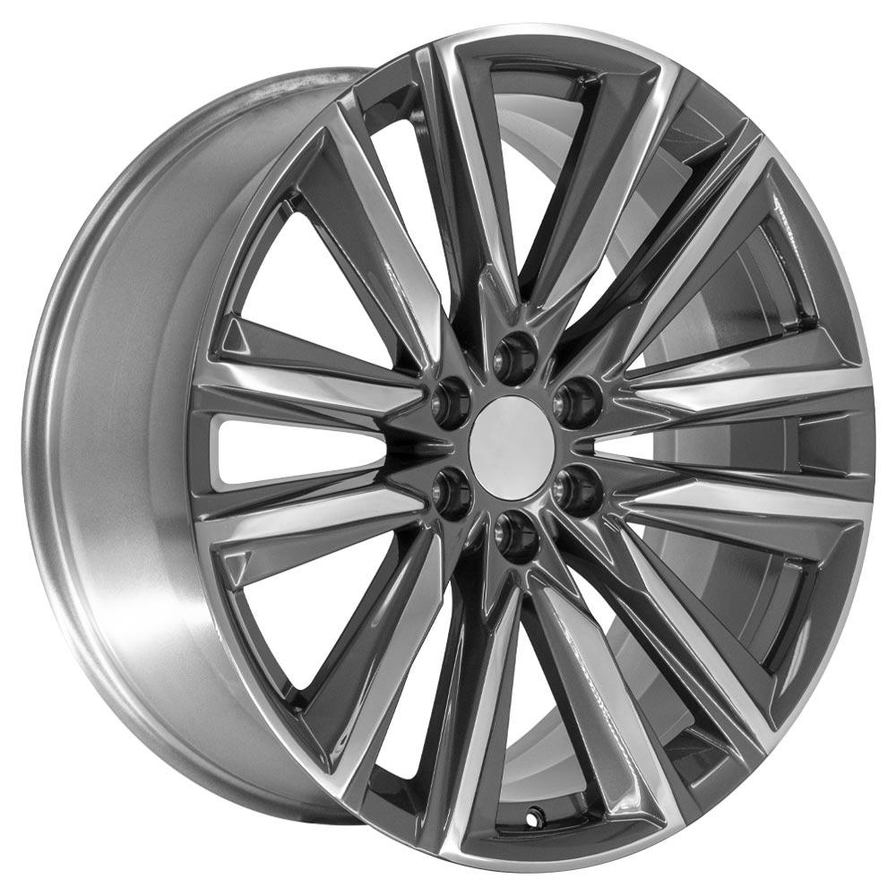 OE Wheels CA91 24x10 6x139.7 28et Gloss Gunmetal with Polished Face Wheel - View 3