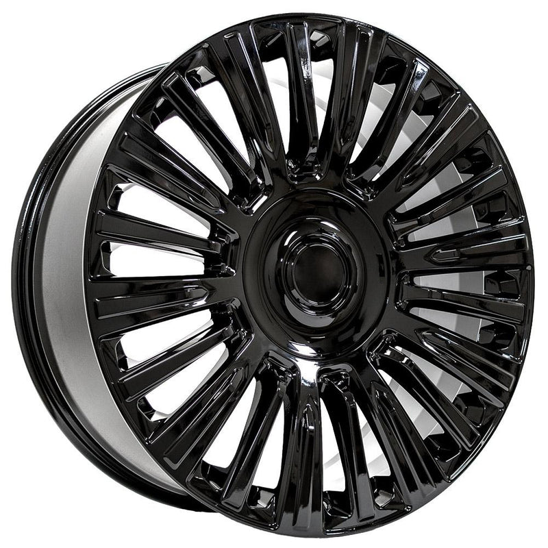 OE Wheels CA92 22x9 6x139.7 28et Gloss Black Wheel - View 3