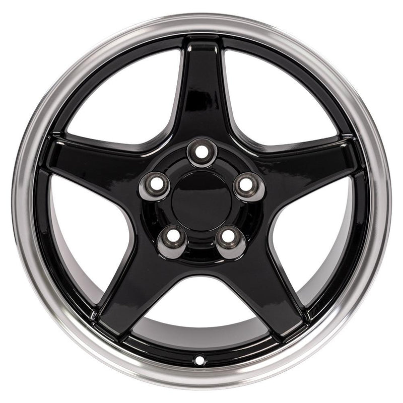 OE Wheels CV01 17x9.5 5x120.65 56et Gloss Black Machined Lip Wheel - View 2