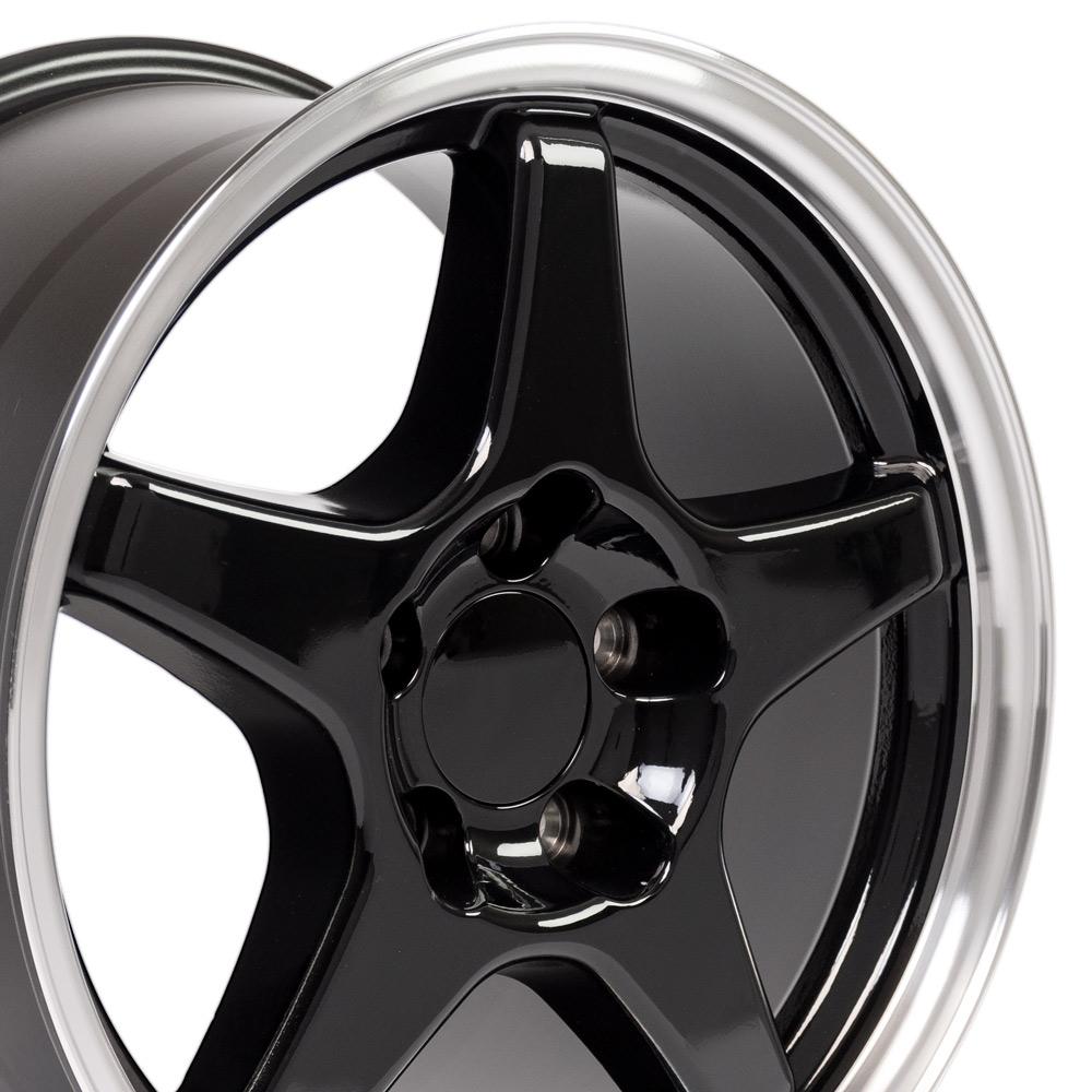OE Wheels CV01 17x9.5 5x120.65 56et Gloss Black Machined Lip Wheel