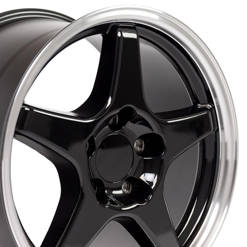 OE Wheels CV01 17x9.5 5x120.65 56et Gloss Black Machined Lip Wheel