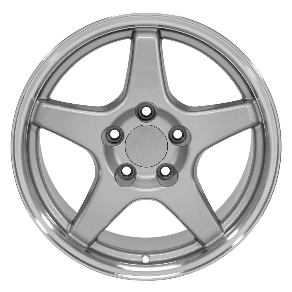 OE Wheels CV01 17x9.5 5x120.65 56et Gloss Silver Machined Lip Wheel - View 2