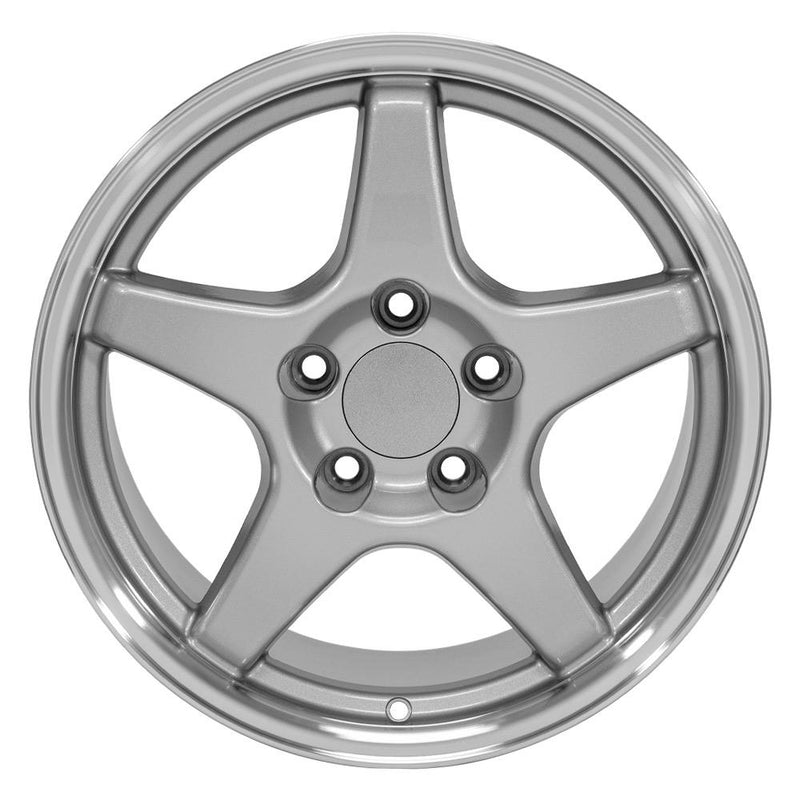 OE Wheels CV01 17x9.5 5x120.65 56et Gloss Silver Machined Lip Wheel - View 2