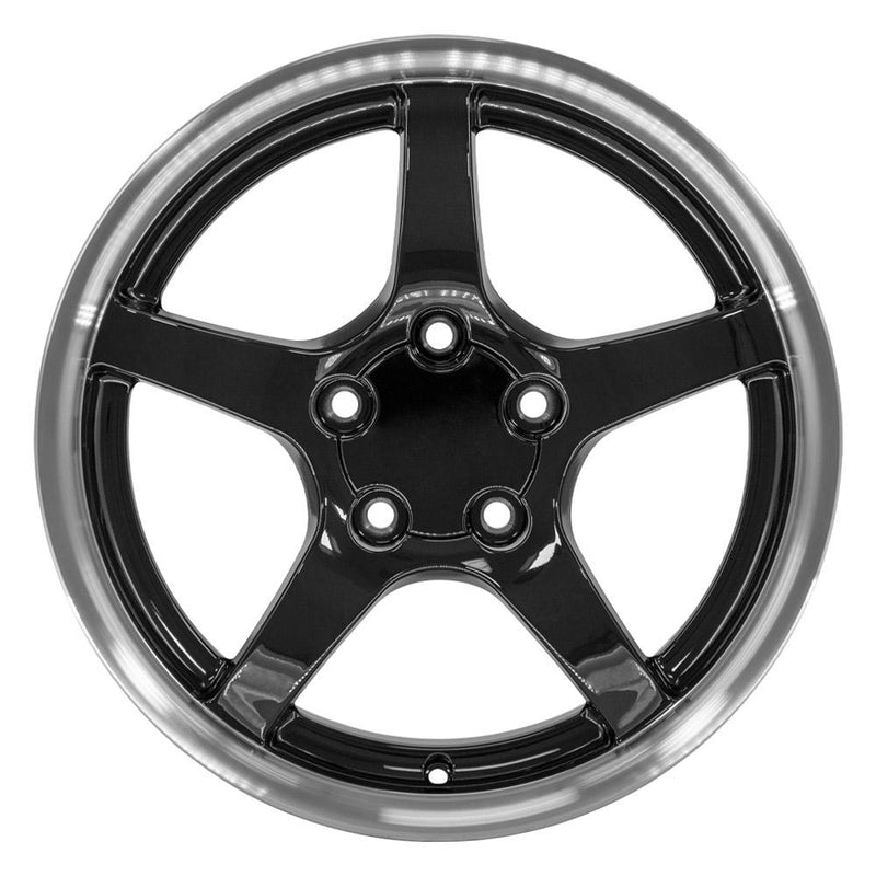 OE Wheels CV05 17x9.5 5x120.65 54et Gloss Black Machined Lip Wheel - View 2