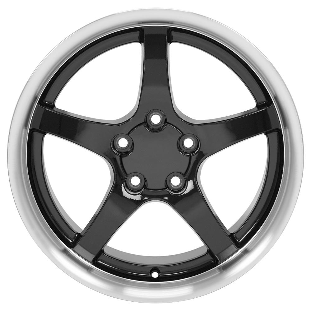 OE Wheels CV05 18x10.5 5x120.65 56et Gloss Black Machined Lip Wheel - View 2