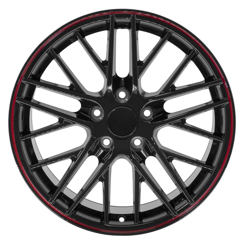 OE Wheels CV08A 18x10.5 5x120.65 56et Gloss Black Redline Wheel - View 2