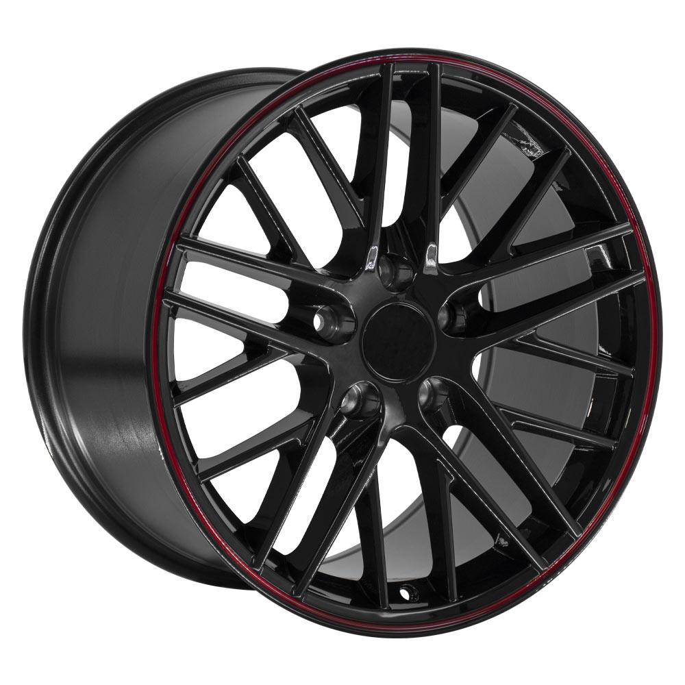 OE Wheels CV08A 18x10.5 5x120.65 56et Gloss Black Redline Wheel - View 3