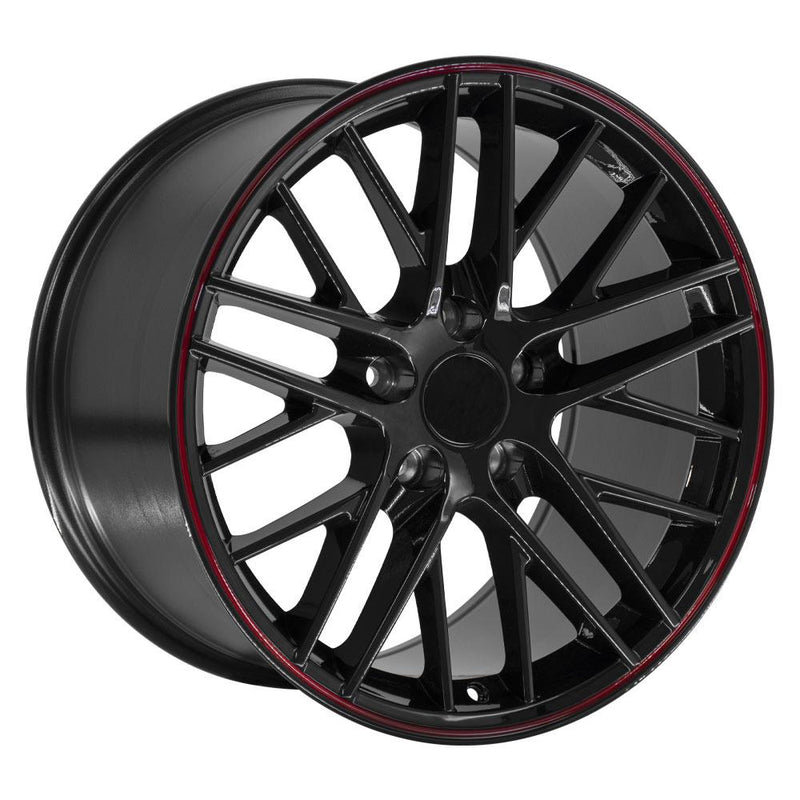 OE Wheels CV08A 18x10.5 5x120.65 56et Gloss Black Redline Wheel - View 3