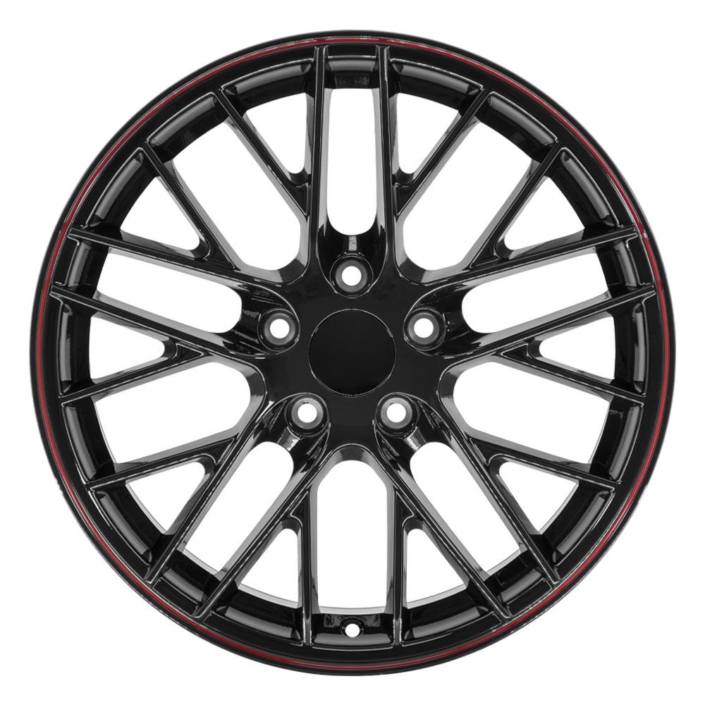 OE Wheels CV08B 18x8.5 5x120.65 56et Gloss Black Redline Wheel - View 2