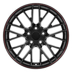 OE Wheels CV08B 18x8.5 5x120.65 56et Gloss Black Redline Wheel - View 2