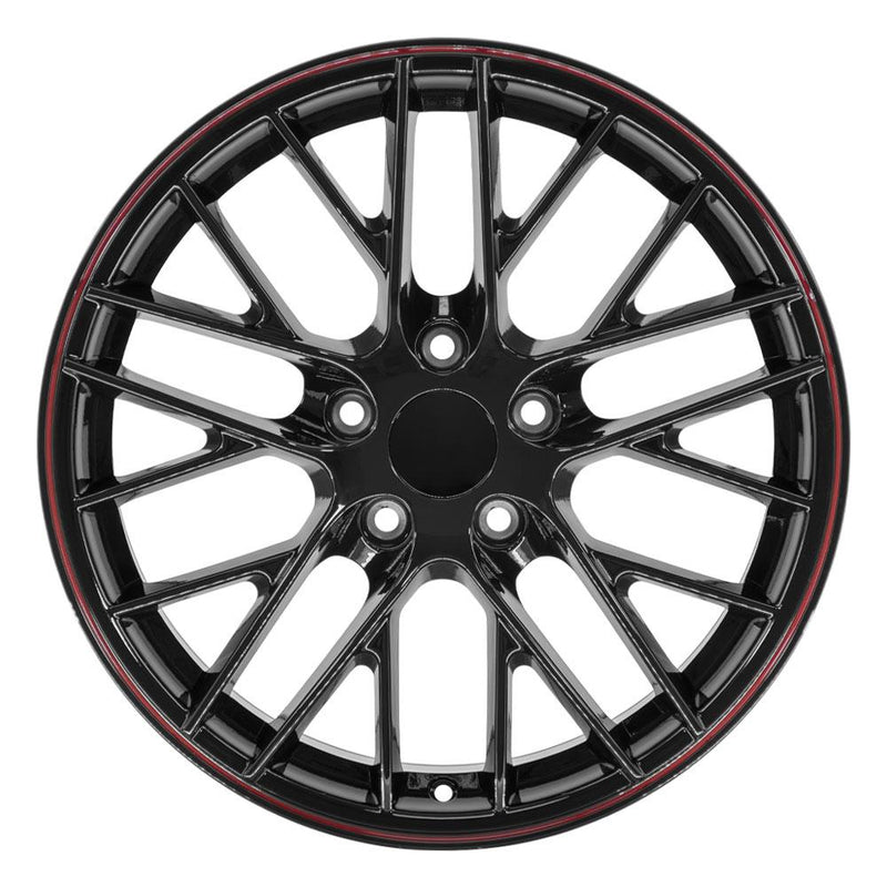 OE Wheels CV08B 18x8.5 5x120.65 56et Gloss Black Redline Wheel - View 2