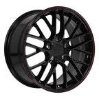 OE Wheels CV08B 18x8.5 5x120.65 56et Gloss Black Redline Wheel - View 3