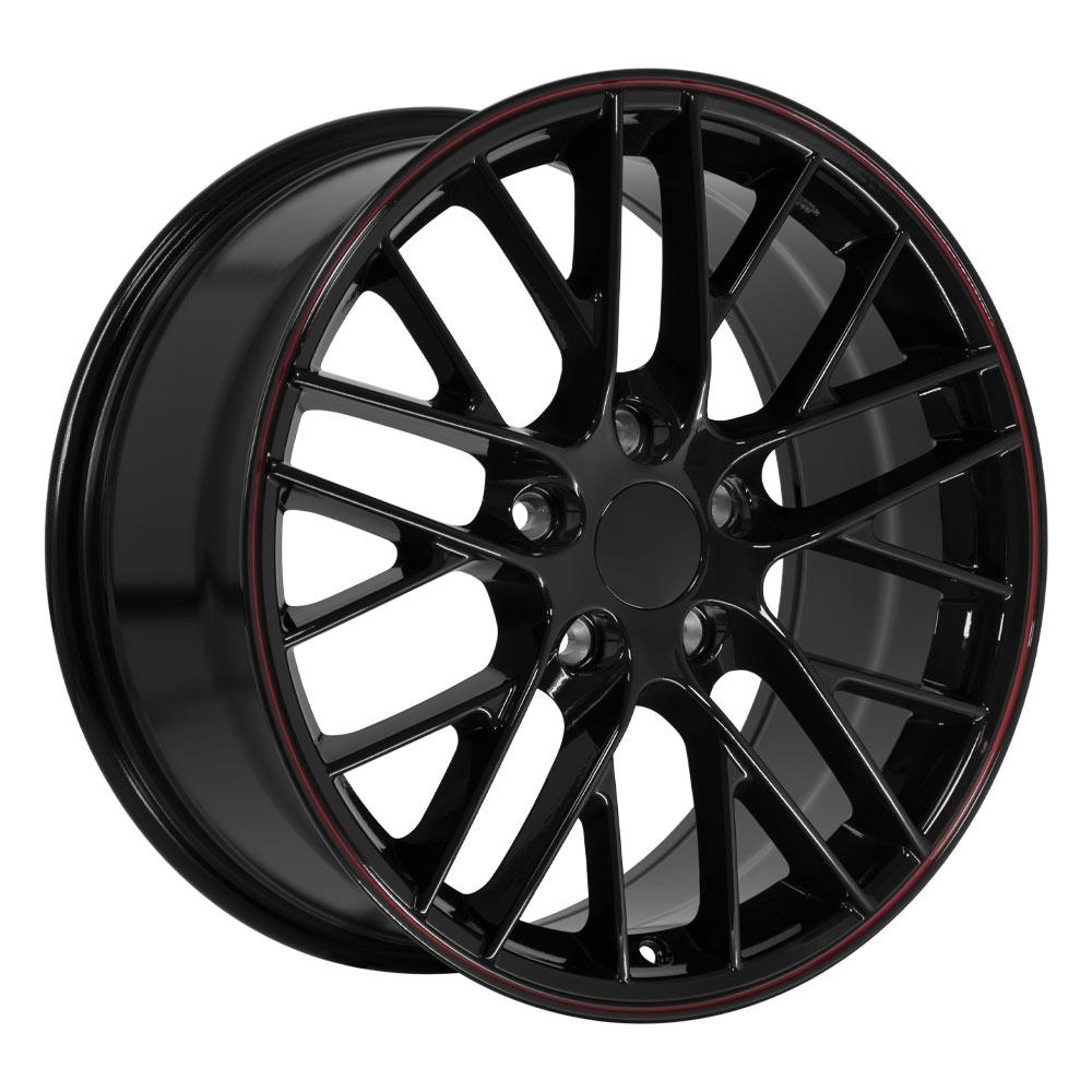 OE Wheels CV08B 18x8.5 5x120.65 56et Gloss Black Redline Wheel - View 3