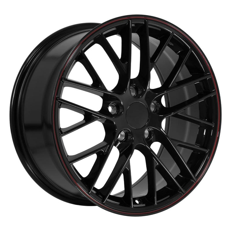 OE Wheels CV08B 18x8.5 5x120.65 56et Gloss Black Redline Wheel - View 3