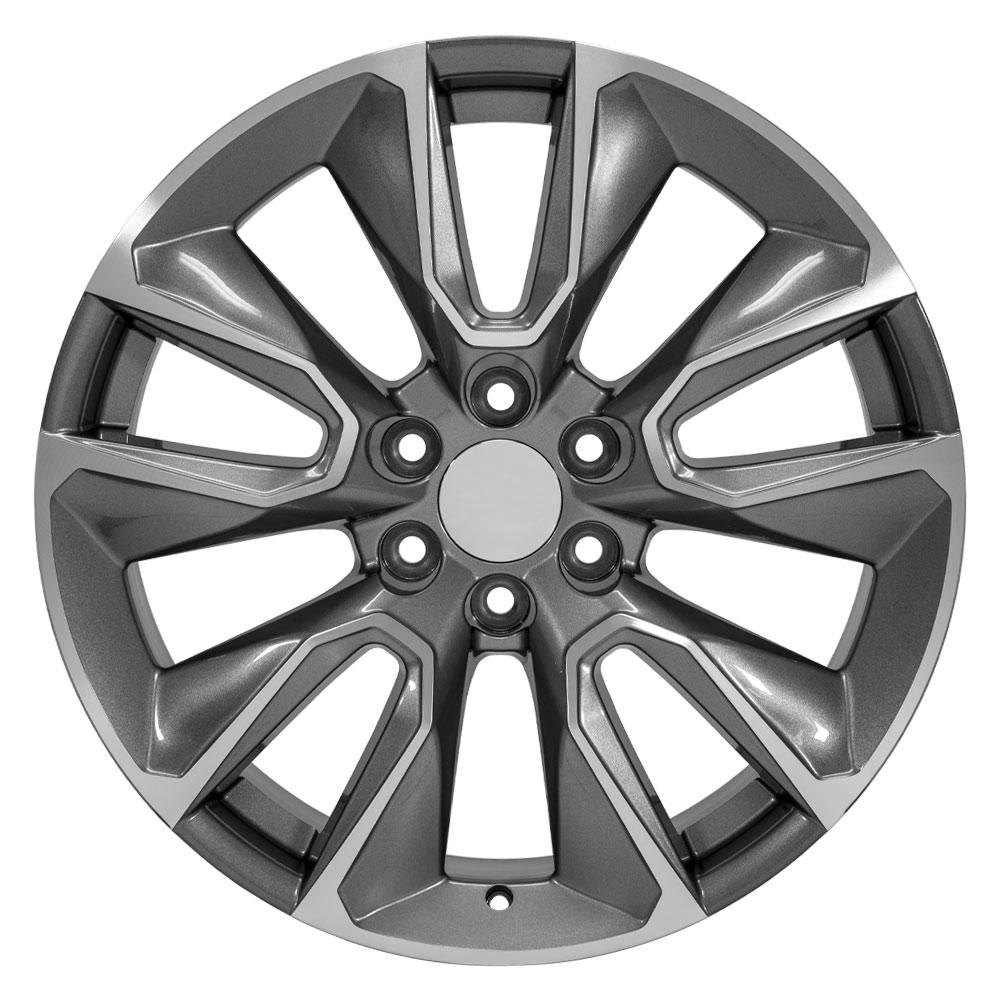OE Wheels CV32 22x9 6x139.7 28et Gloss Gunmetal Machined Wheel - View 2