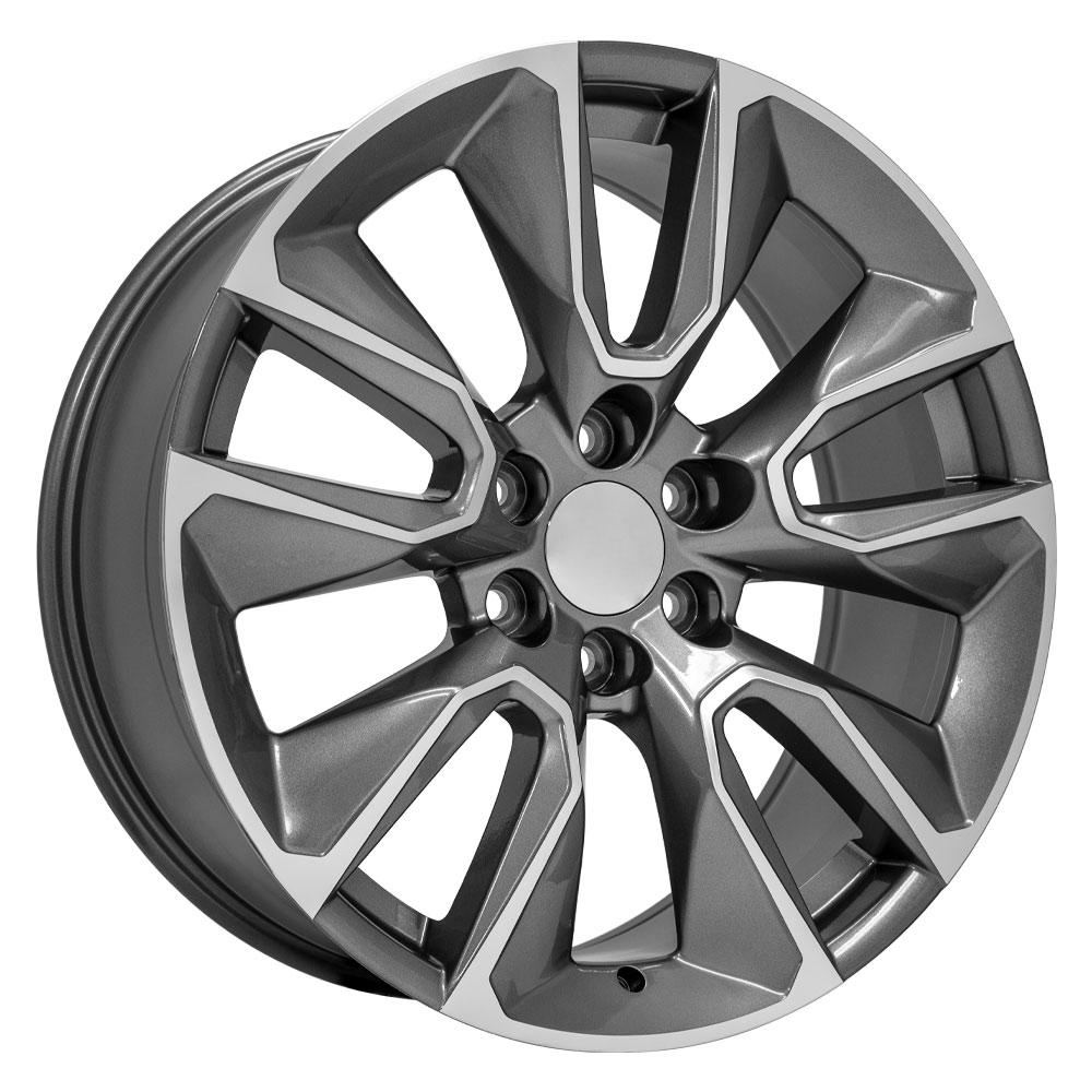OE Wheels CV32 22x9 6x139.7 28et Gloss Gunmetal Machined Wheel - View 3
