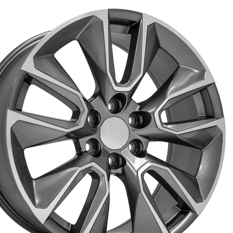 OE Wheels CV32 22x9 6x139.7 28et Gloss Gunmetal Machined Wheel