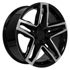 OE Wheels CV34 22x9 6x139.7 26et Gloss Black Machined Wheel - View 3