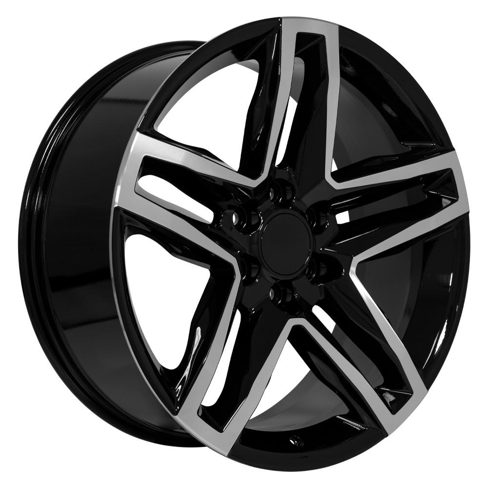 OE Wheels CV34 22x9 6x139.7 26et Gloss Black Machined Wheel - View 3