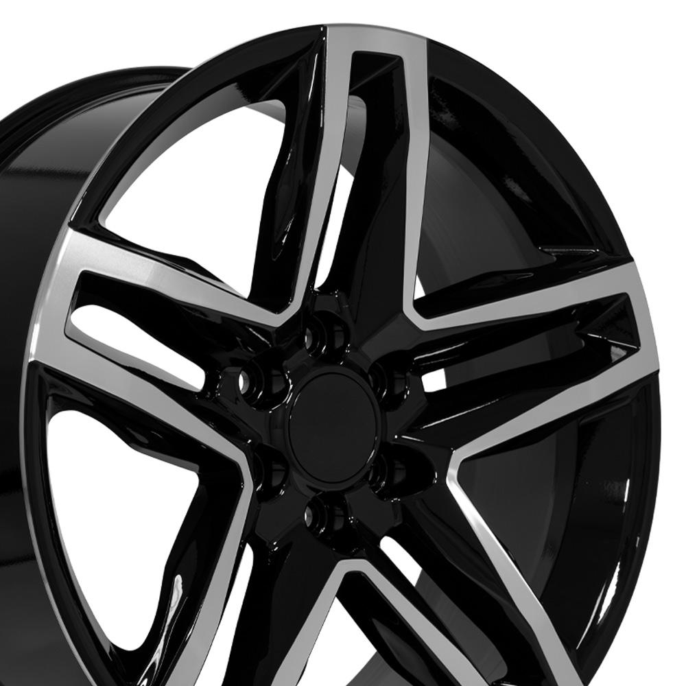 OE Wheels CV34 22x9 6x139.7 26et Gloss Black Machined Wheel
