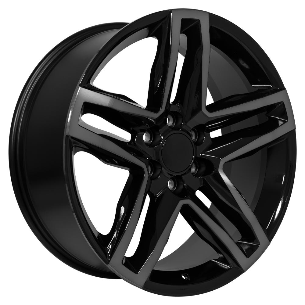 OE Wheels CV34 22x9 6x139.7 26et Gloss Black Machined with Tinted Clear Wheel - View 3
