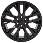 OE Wheels CV38 22x9 6x139.7 28et Gloss Black Wheel - View 2