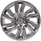 OE Wheels CV39 22x9 6x139.7 28et Gloss Hyper Black with Chrome Insert Wheel - View 2