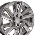 OE Wheels CV39 22x9 6x139.7 28et Gloss Hyper Black with Chrome Insert Wheel