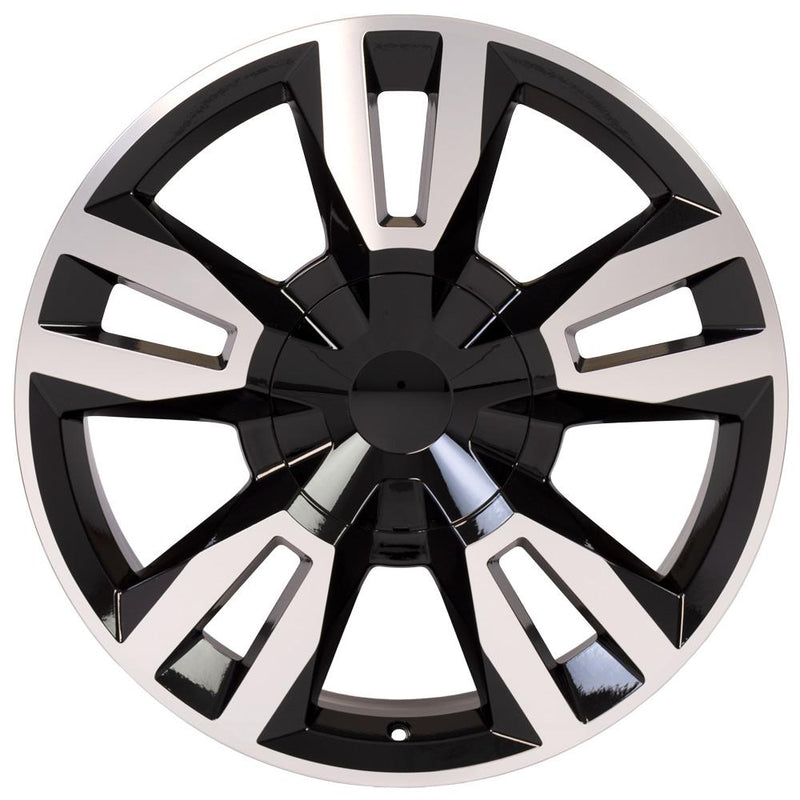 OE Wheels CV40 22x9 6x139.7 24et Gloss Black Machined Wheel - View 2