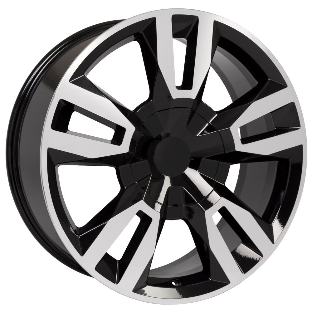 OE Wheels CV40 22x9 6x139.7 24et Gloss Black Machined Wheel - View 3