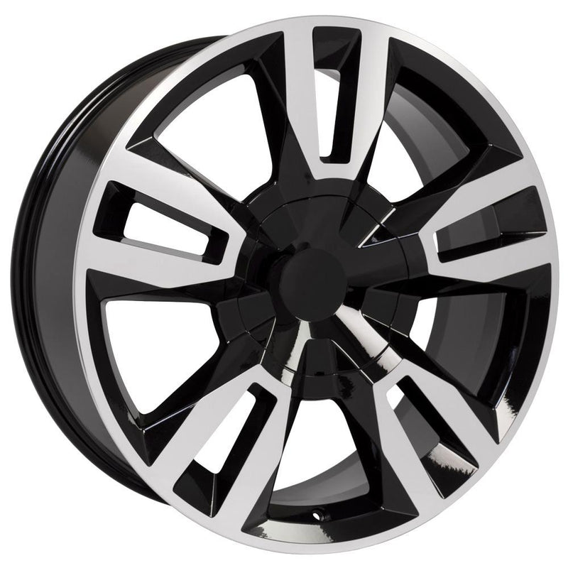 OE Wheels CV40 22x9 6x139.7 24et Gloss Black Machined Wheel - View 3